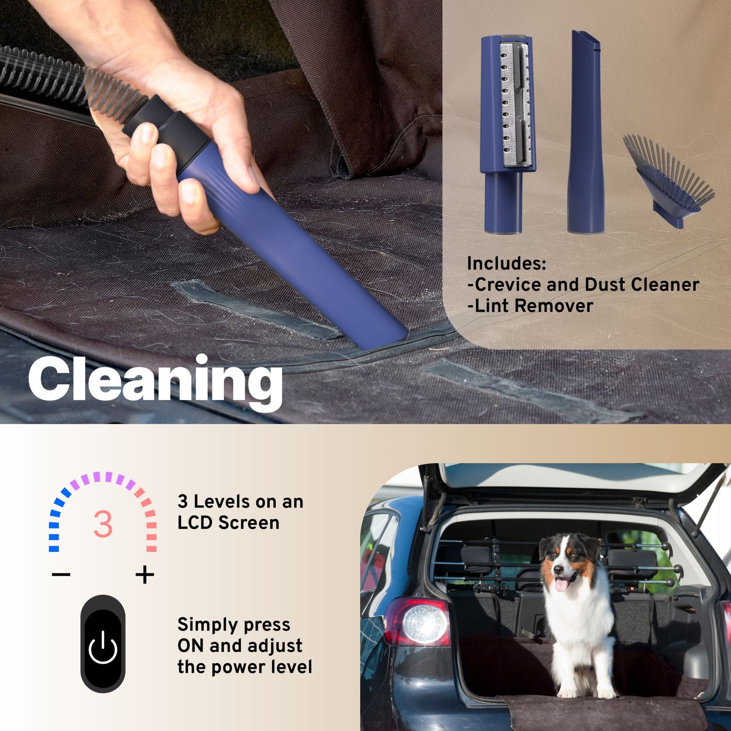 ONE Premium Dog Grooming Kit, Pet Grooming Vacuum & Dog Clippers & Dog Brush for Shedding with 5 Grooming and Cleaning Tools, Low Noise Dog Hair Remover Pet Grooming Supplies