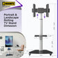 ProMounts Portrait/Landscape Rolling TV Stand Mount for 32"-84" TVs Holds Up To 88Lbs (PFCS6403)