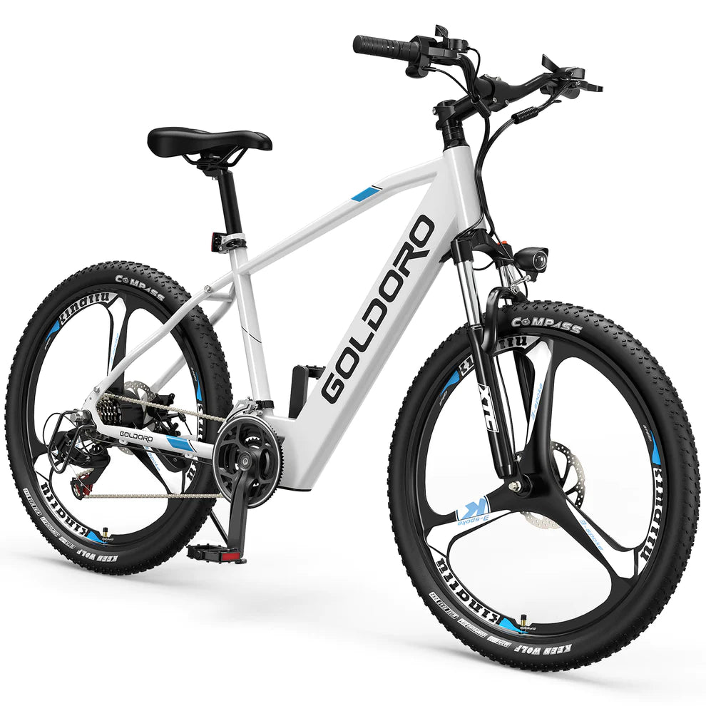 Goldoro Electric Bike 26" X7 Aluminum Alloy Mountain Bike, 250W/36V, MAX 17.4 MPH, 21 speed with Alloy Wheels