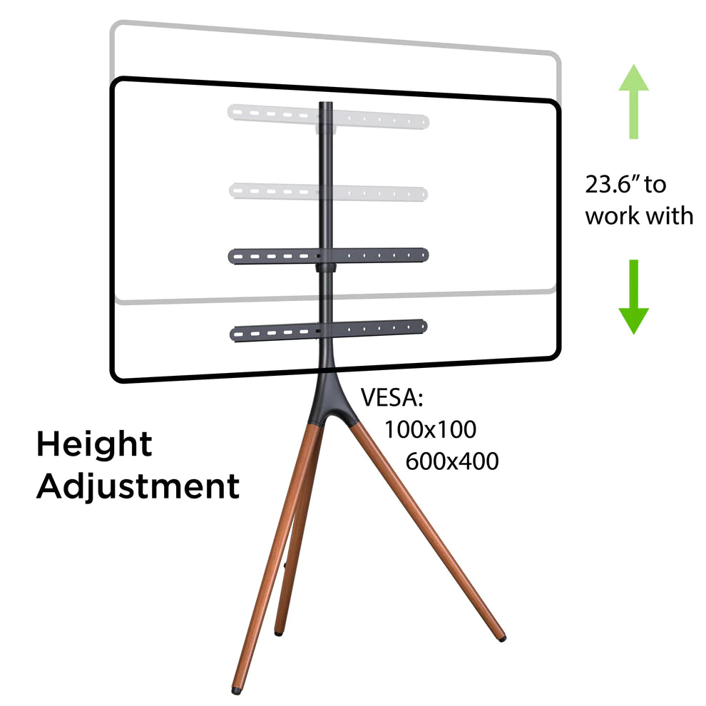 ProMounts Artistic Tripod TV Stand Mount for 47”-72” Screens, Holds up to 55lbs (AFMSS6401)