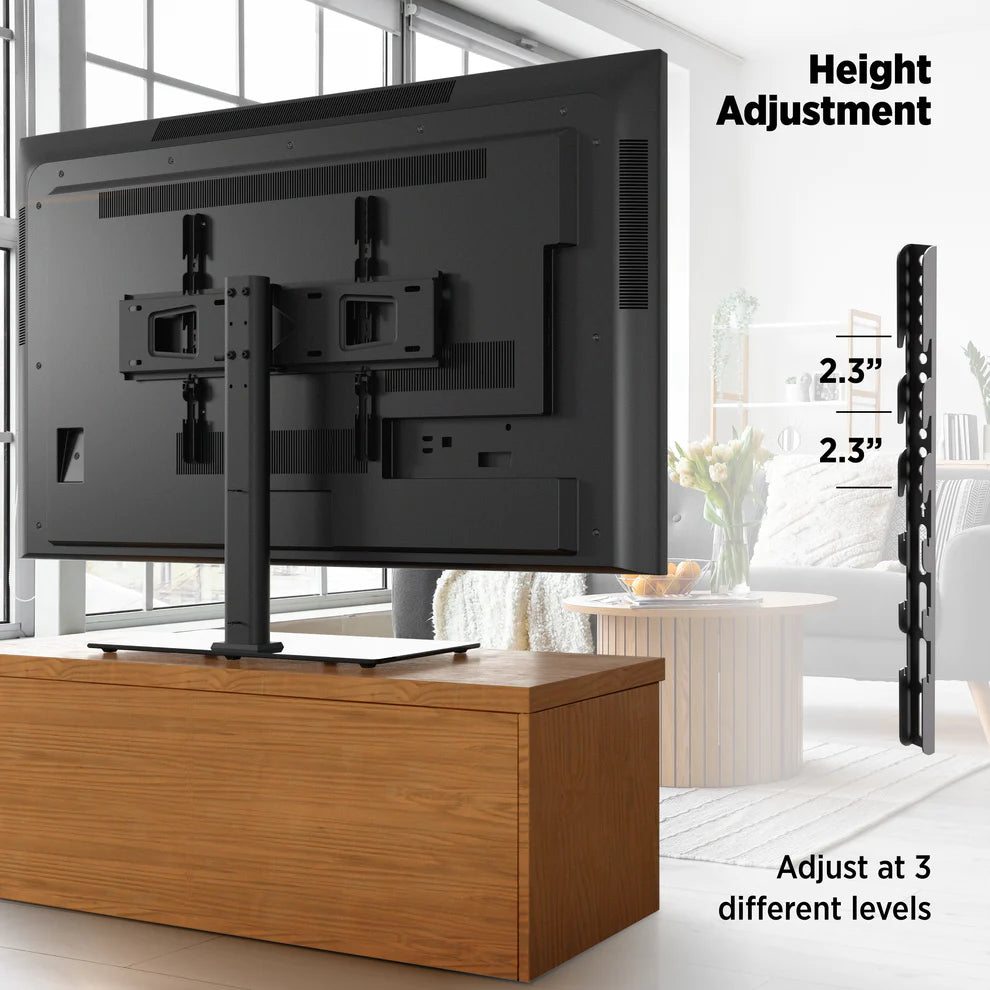 ProMounts Tabletop TV Stand Mount for 37”-72” Screens with 25° Swivel, Holds up to 99 lbs (AMSA6401-X2)