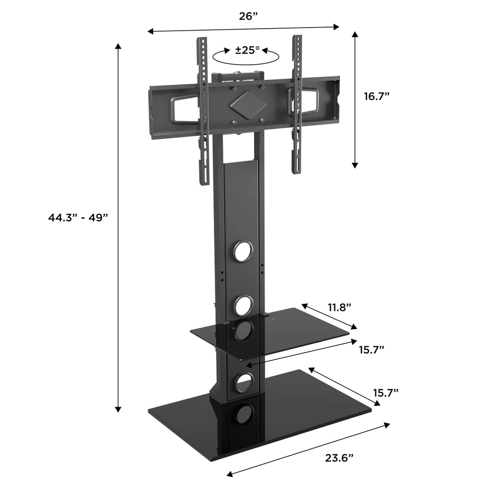 ProMounts Swivel TV Stand Mount With Shelves For 37'' - 72'' Screens Holds Up To 110 Lbs (ATMSS6401-X2)