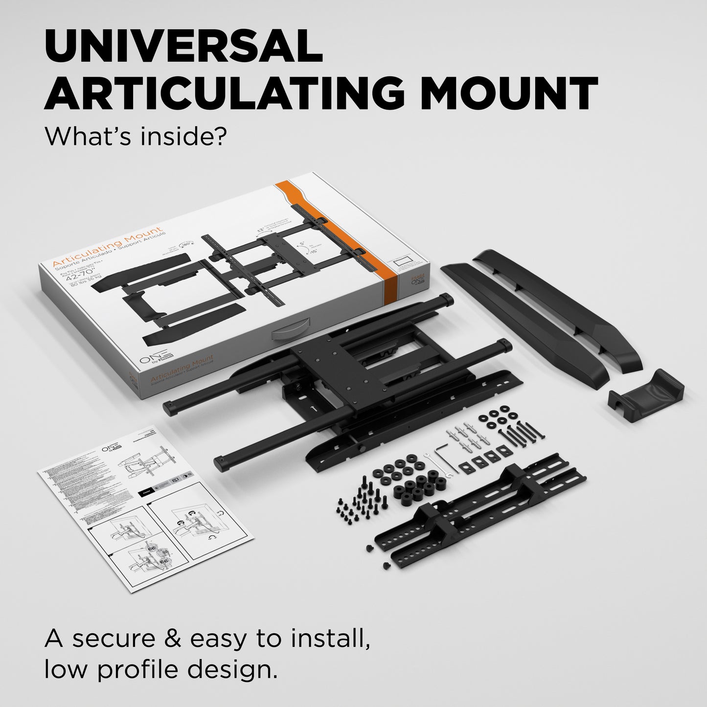 ProMounts Articulating/Full Motion TV Wall Mount for 42"-75" TVs Holds up to 90 lbs (FSA64)