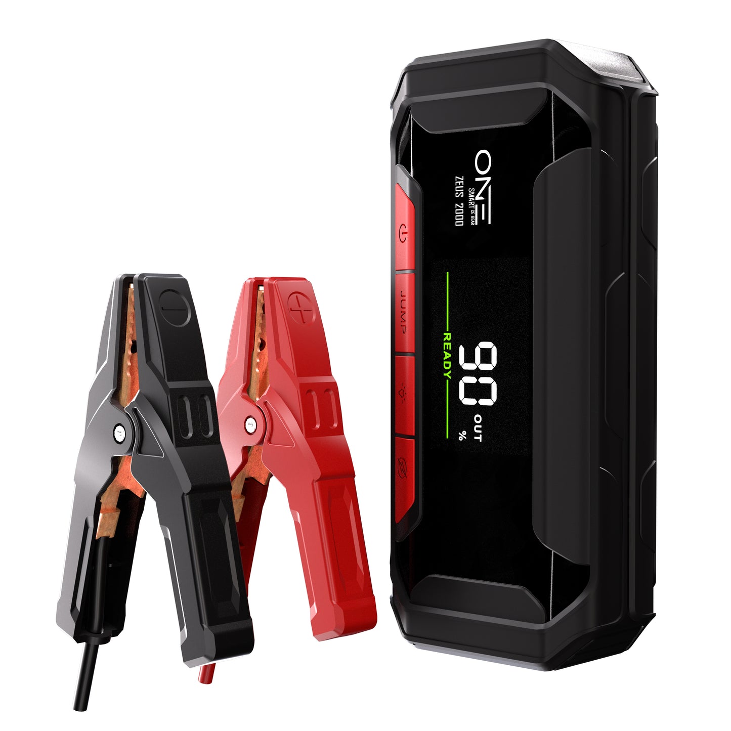 ONE Jump Starter 2000A Peak Battery Pack, Ultrasafe Car Battery Jumpstarter, 12V Jump Box for Battery up to 8.5L Gas/6L Diesel Engine, Battery Booster 65W Fast Charger, Portable Hard Case/Dust Tight(OAJS-2001)