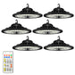 ONE Smart UFO High Bay LED Light, 6 Pack Commercial Bay Lighting with Motion Sensor for Garage/Warehouse/Gym , Remote Control, 150W 22500Lumen Energy Saving, UL Certified IP66 Waterproof