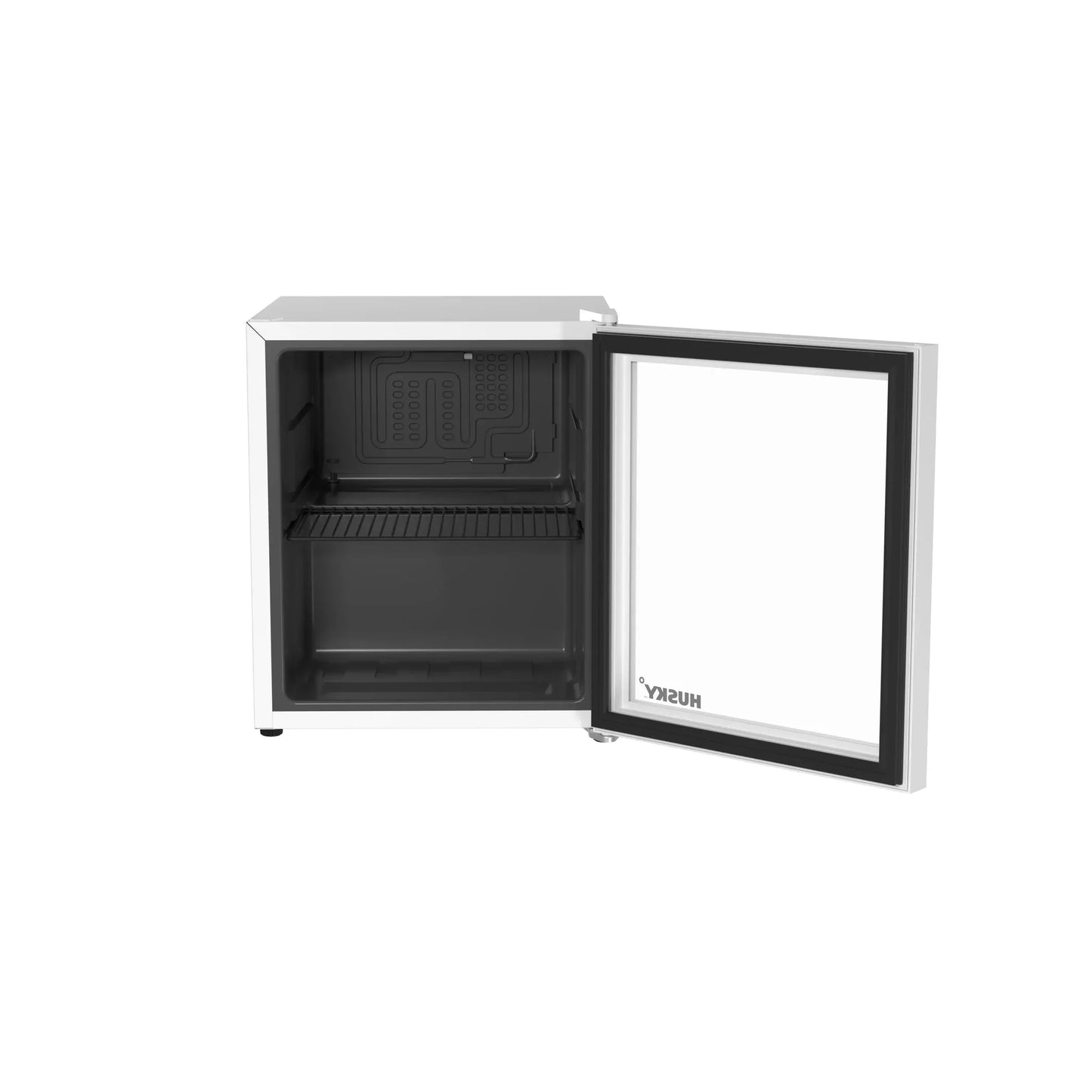 Husky 46L Beverage Refrigerator 1.6 C.ft. Freestanding Counter-Top Mini Fridge With Glass Door in White