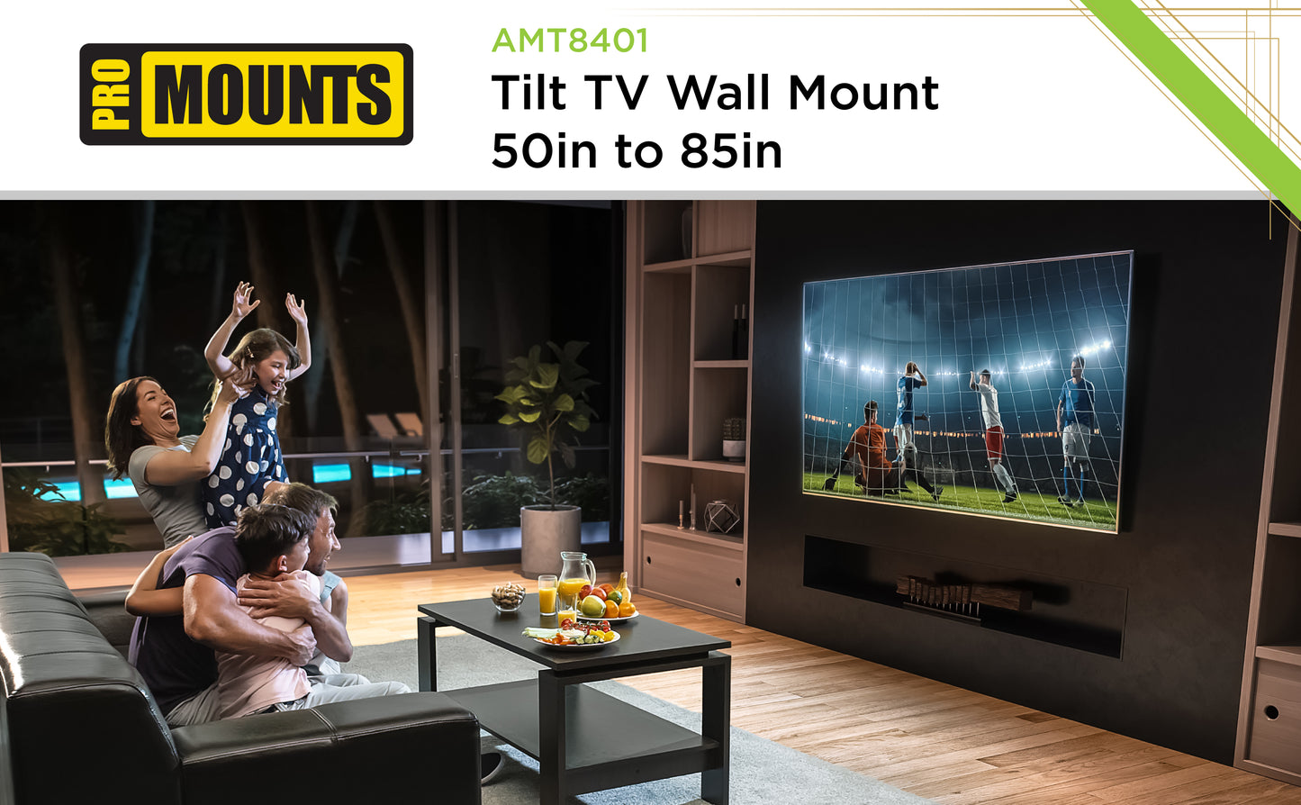 ProMounts Tilting TV Mount for 50" to 85" TVs Holds up to 99Ibs (AMT8401)
