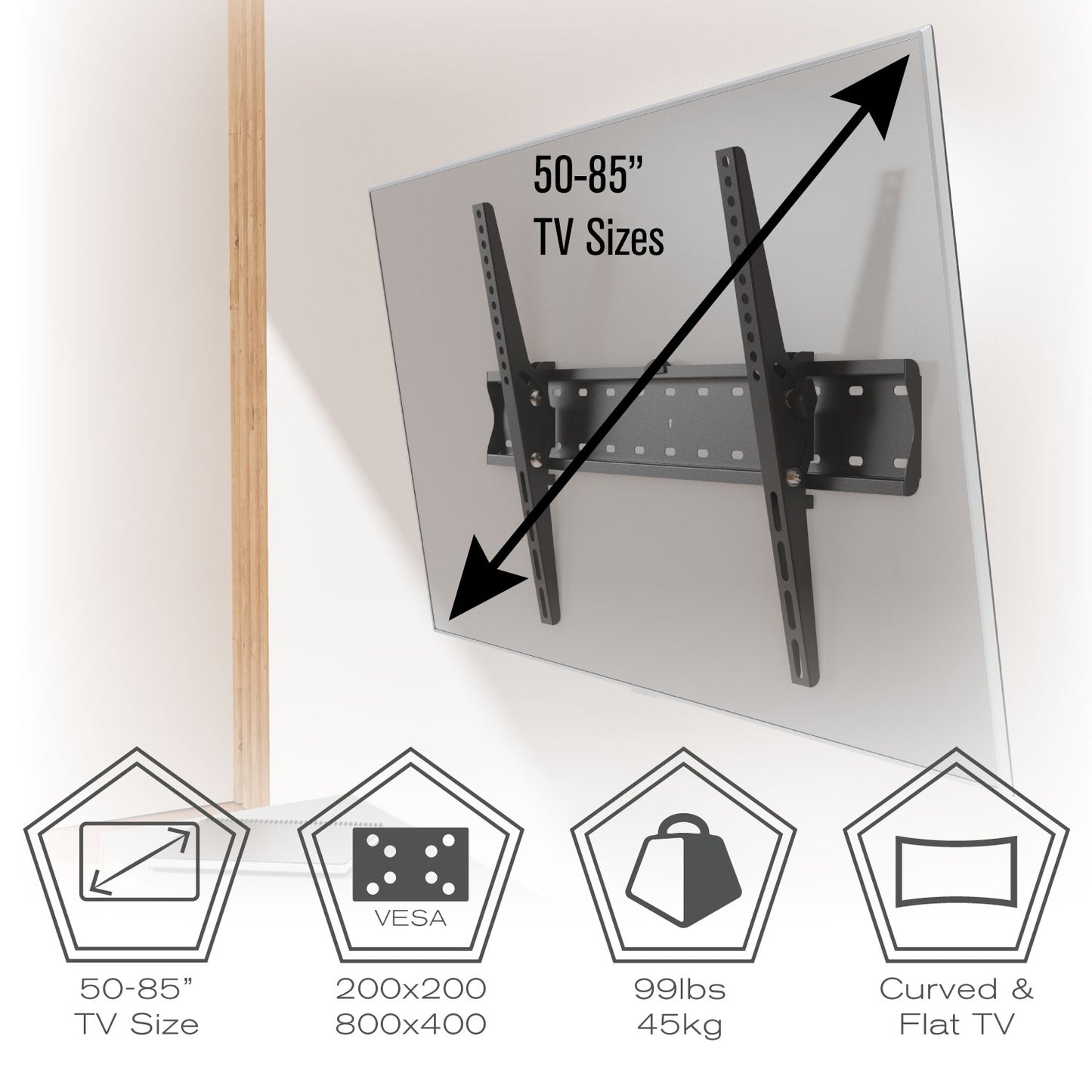 ProMounts Tilting TV Mount for 50" to 85" TVs Holds up to 99Ibs (AMT8401)