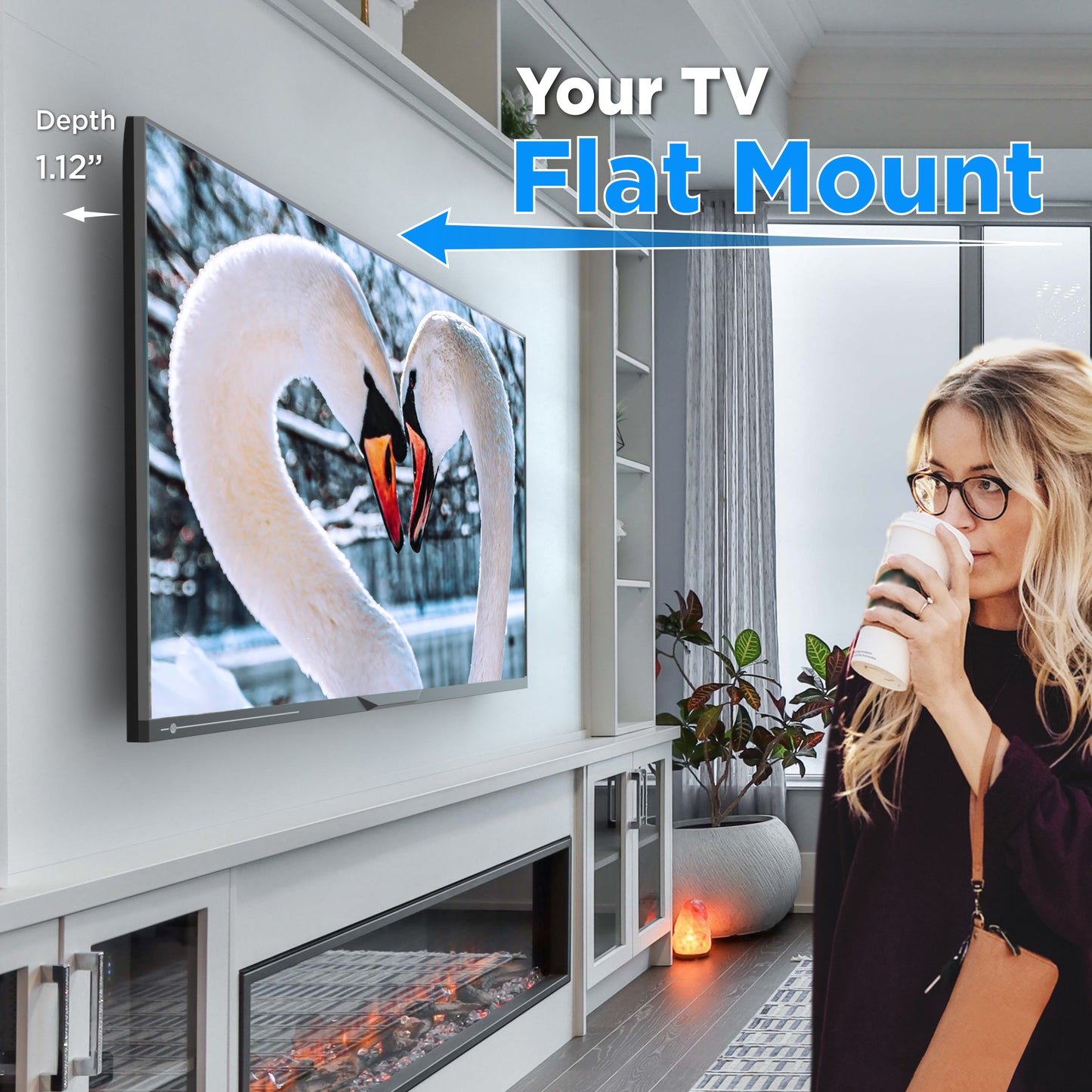 ProMounts Flat / Fixed TV Wall Mount for 42" to 80" TVs, holds up to 143 lbs.(MF642)