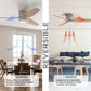 ProMounts Smart Ceiling Fan 52" 3-Blade with LED Lights, High-Powered Quiet Fan with 6 Speeds and Reverse Function, WiFi Control Fan with 3 Color Temperatures, Smart Voice Works with Tuya Smart, Alexa and Google