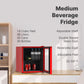 Husky 46L Beverage Refrigerator 1.6 C.ft. Freestanding Counter-Top Mini Fridge With Glass Door in Red