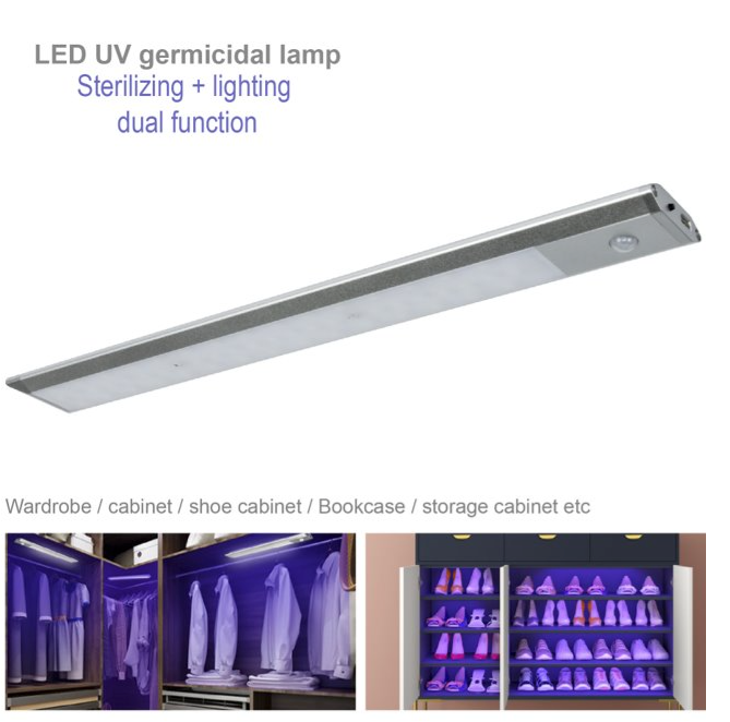ONE Products Under Cabinet Motion Sensor Rechargeable UV Sterilizing Lamp LED Light  (OPLU002-300)